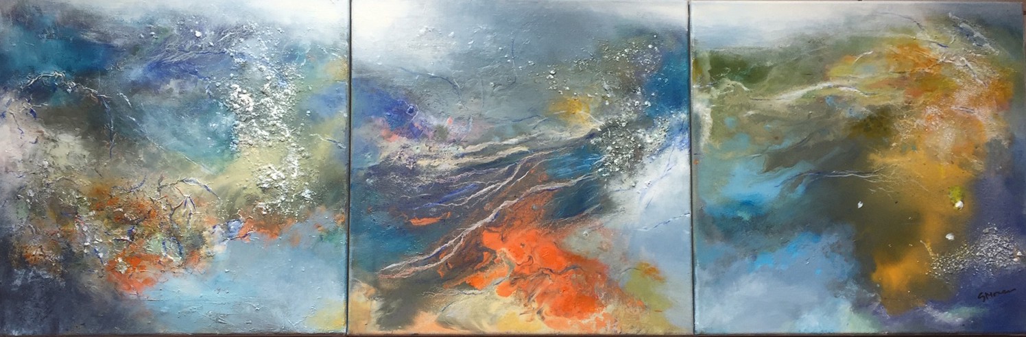 Steliana Mocanu, Bleu triptyque Steliana Mocanu, Bleu triptyque