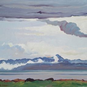 Gemälde, Lac et montagnes, Henri Vincent Gillard