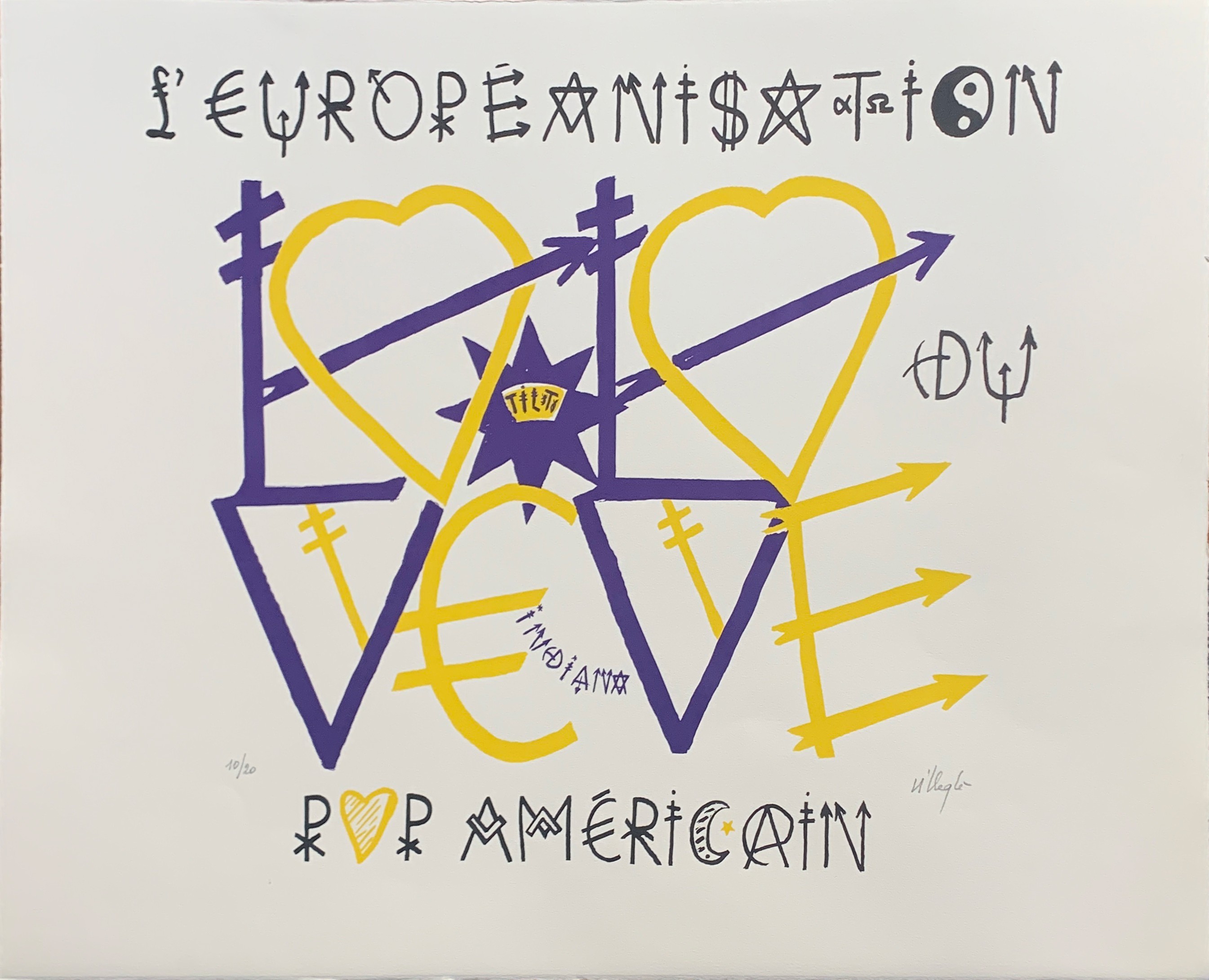 Jacques Villeglé, Europeanisation - orange et bleu Jacques Villeglé, Europeanisation - orange et bleu