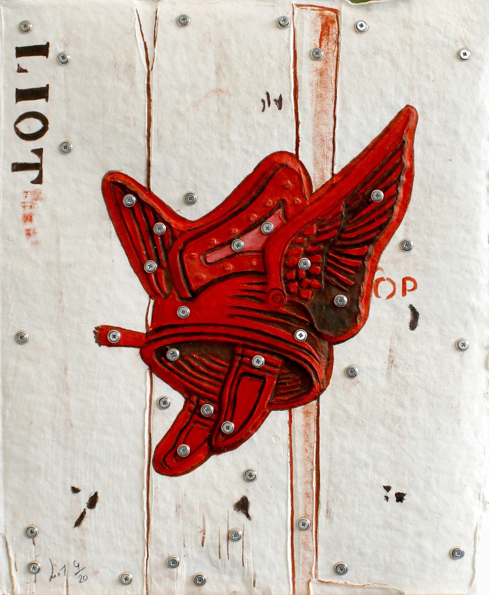 Eric Liot, Gauloise (rouge), aquagravure originale Eric Liot, Gauloise (rouge), aquagravure originale