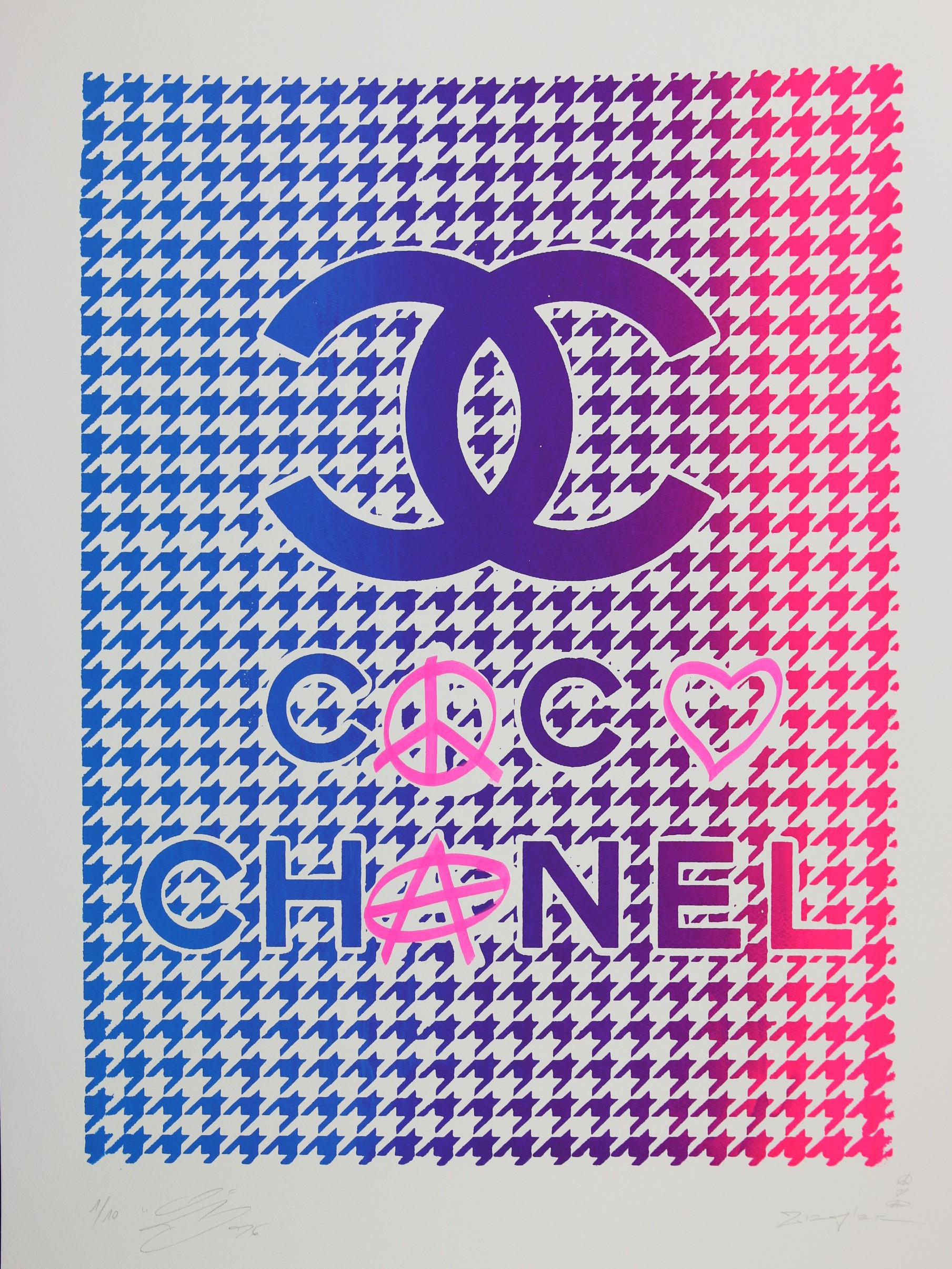 Coco Chanel Flowers Pattern Logo wallpaper