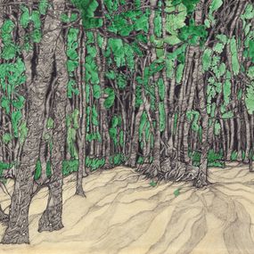 Fine Art Drawings, La forêt du lac, Valérie Abadie