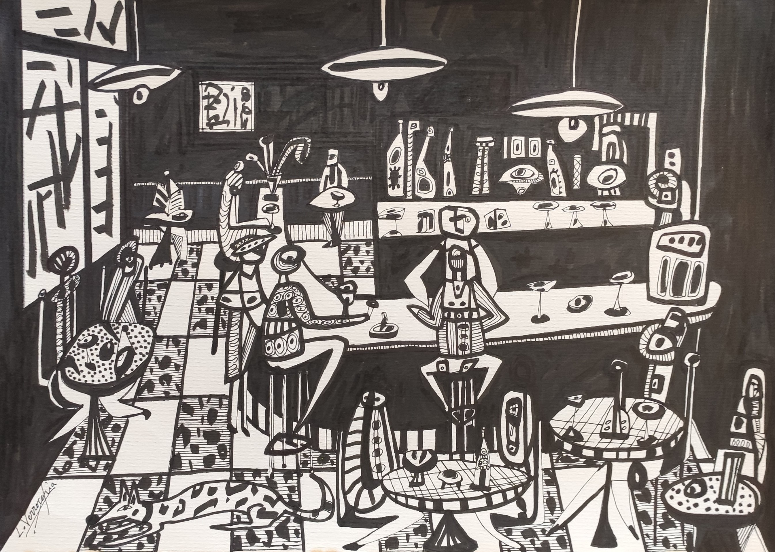 Loreto Verrocchia, Le bar du marché à Sète Loreto Verrocchia, Le bar du marché à Sète