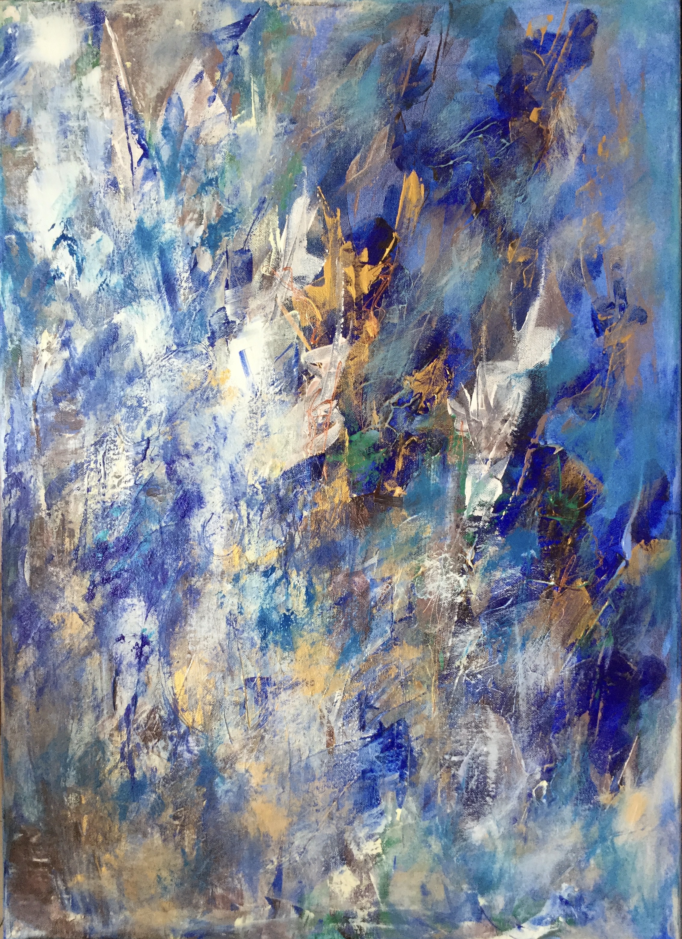 Viktoria Ganhao, Blue and Golden Abstract Viktoria Ganhao, Blue and Golden Abstract