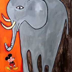 Gemälde, L'Éléphant et la Souris, Richard Boigeol