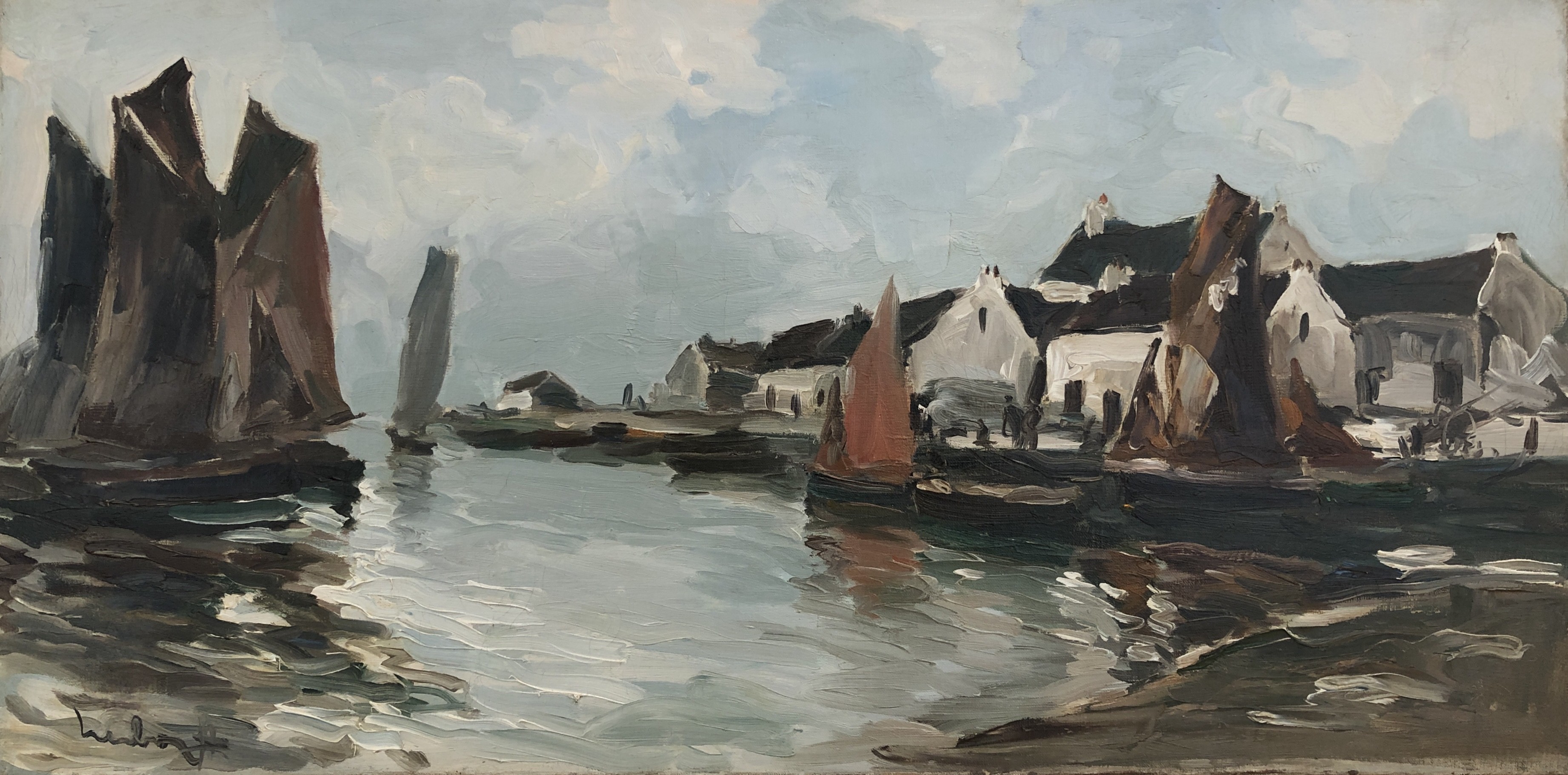 Fernand Herbo, Voiliers à quai en Normandie Fernand Herbo, Voiliers à quai en Normandie