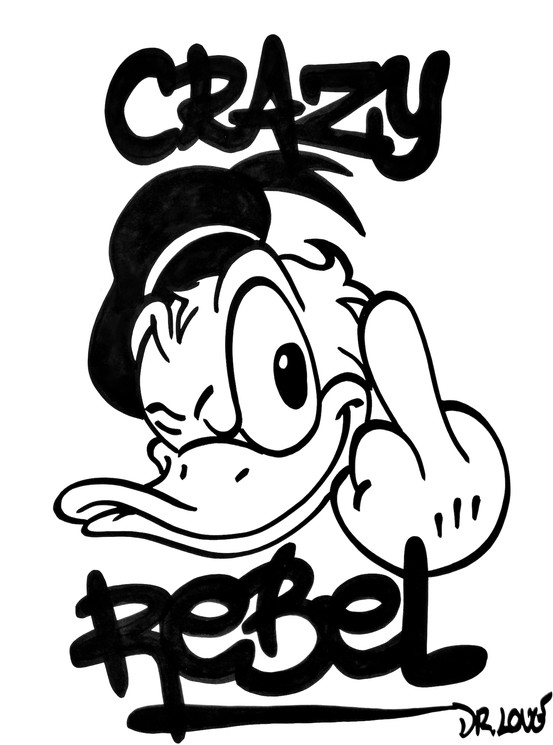 Crazy Rebel Donald Duck By Dr Love 2020 Painting Artsper 810900