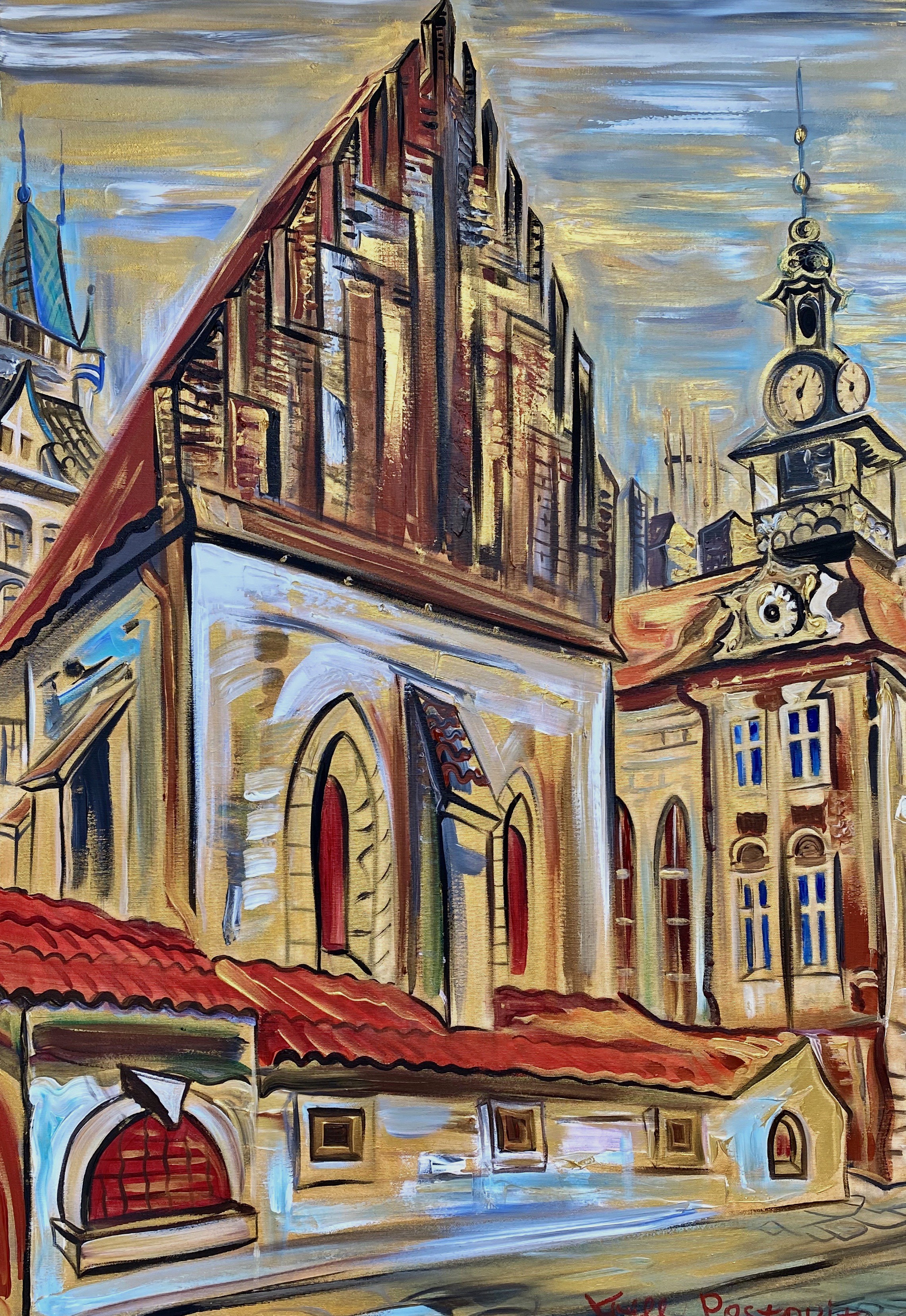 Kirill Postovit, The Golden Sunrise Above the Old Synagogue Kirill Postovit, The Golden Sunrise Above the Old Synagogue