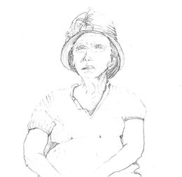 Fine Art Drawings, Dame au chapeau 2, Valérie Abadie