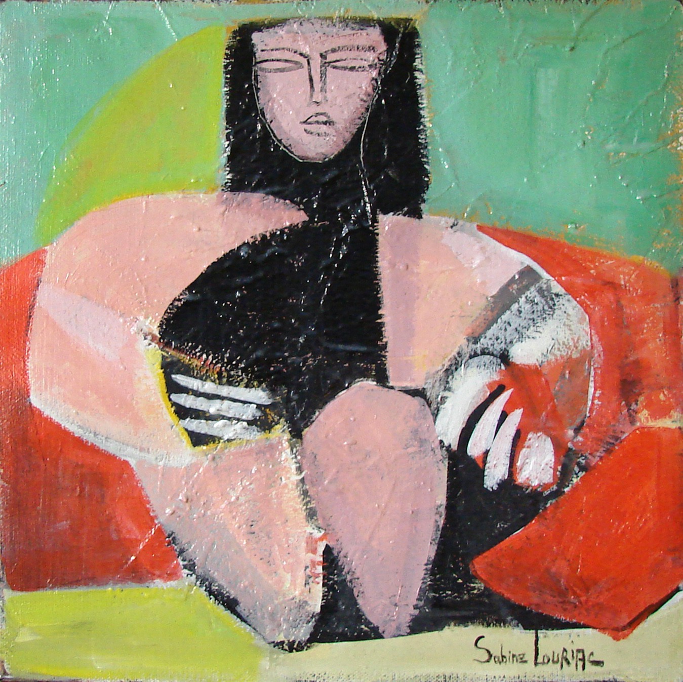 Sabine Louriac, Sur le sofa rouge Sabine Louriac, Sur le sofa rouge