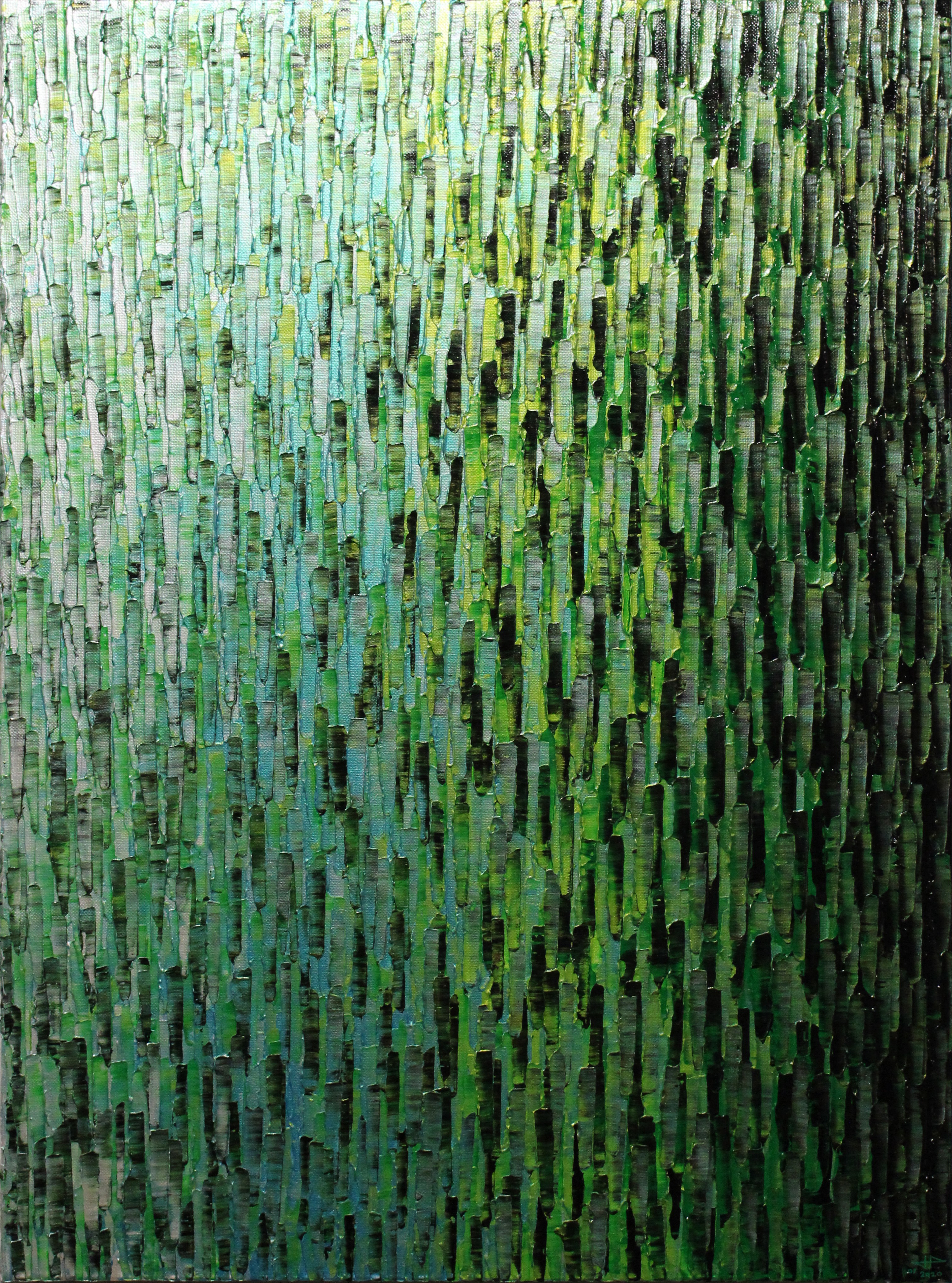 Jonathan Pradillon, Fondu blanc argenté bleu vert Jonathan Pradillon, Fondu blanc argenté bleu vert