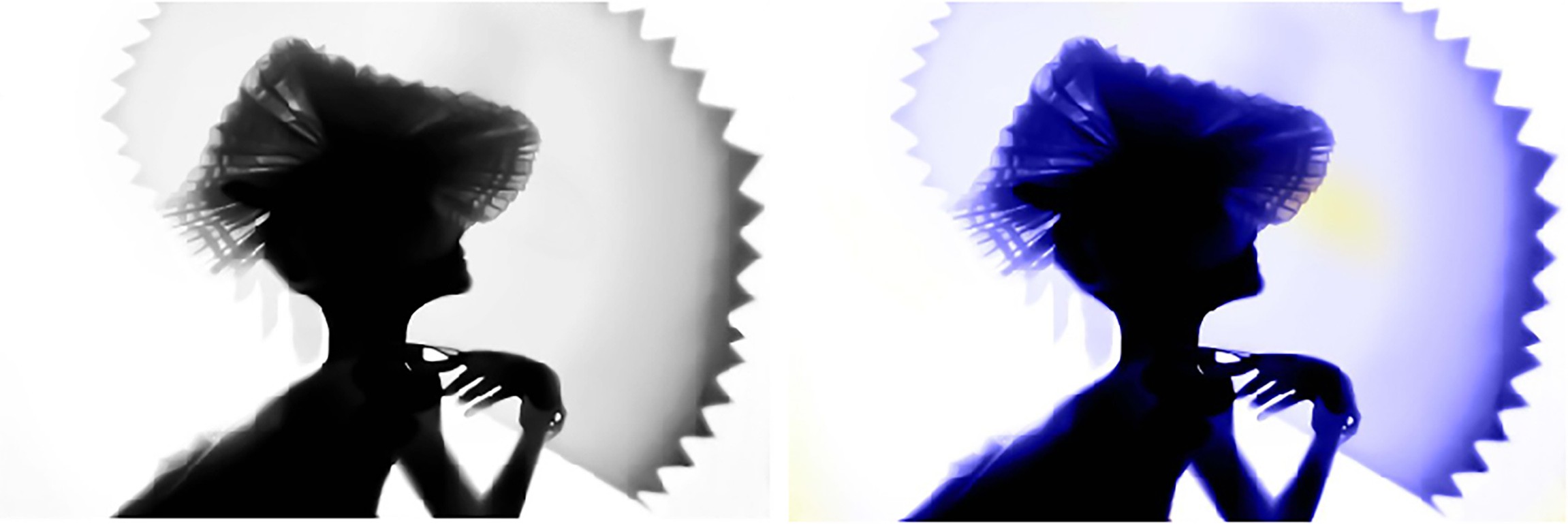 Dora Franco, Back lighting, Black and Blue. Diptych Dora Franco, Back lighting, Black and Blue. Diptych