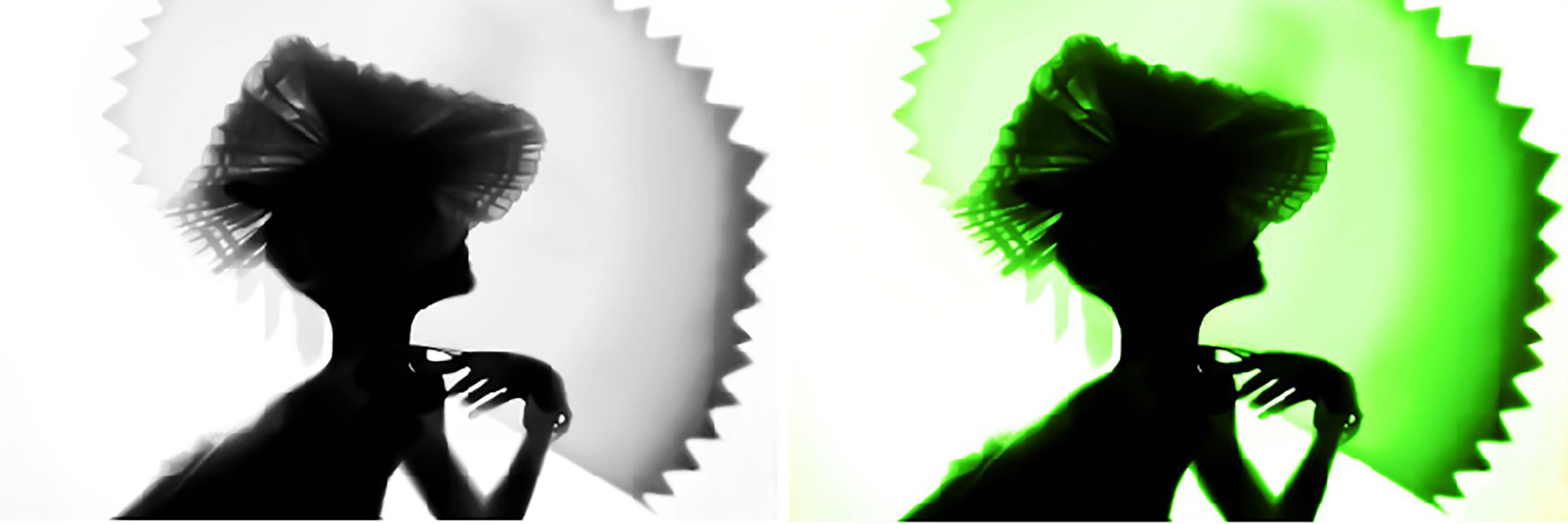 Dora Franco, Back lighting, Black and Green. Diptych Dora Franco, Back lighting, Black and Green. Diptych