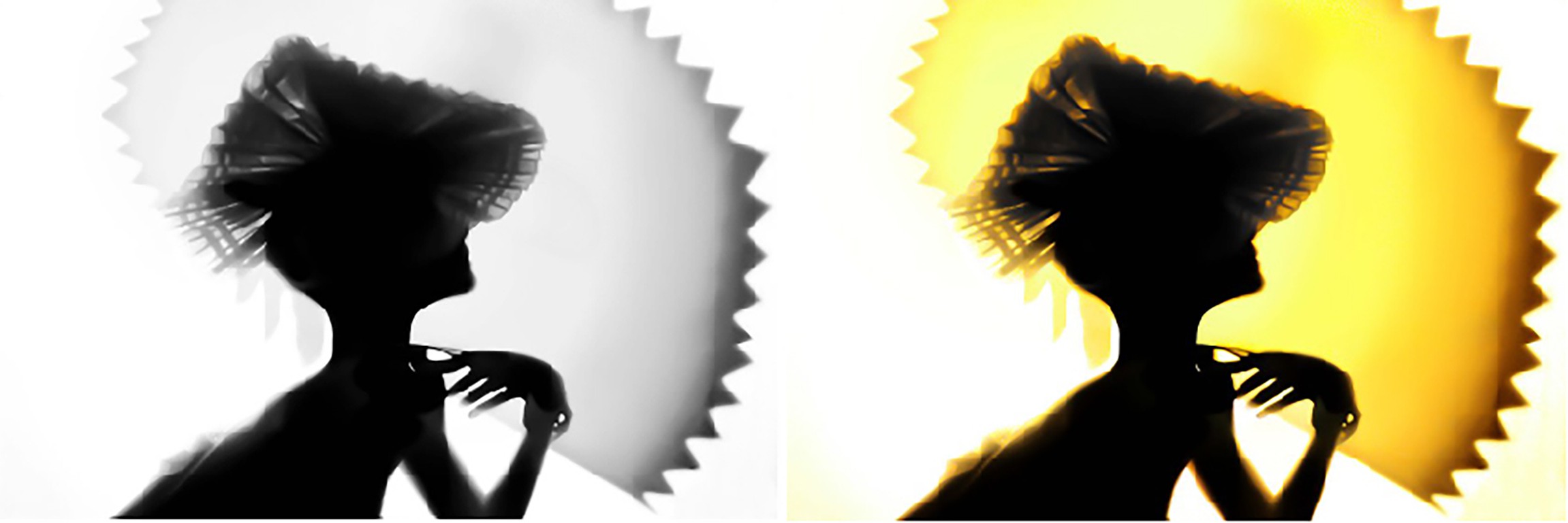Dora Franco, Back lighting, Black and Yellow. Diptych Dora Franco, Back lighting, Black and Yellow. Diptych