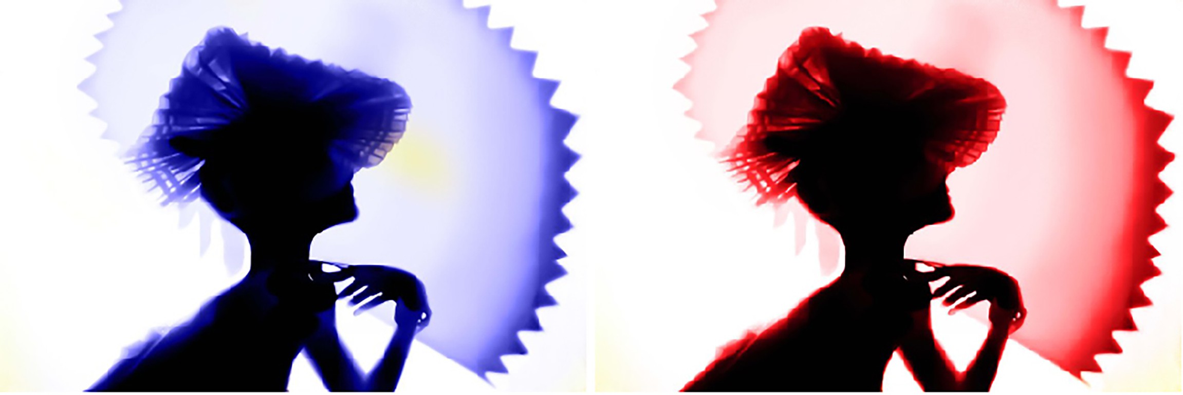 Dora Franco, Back lighting, Blue and Red. Diptych Dora Franco, Back lighting, Blue and Red. Diptych