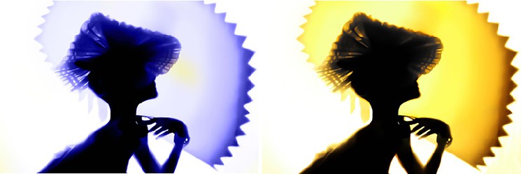 Dora Franco, Back lighting, Blue and Yellow. Diptych, Photography on Fine art paper