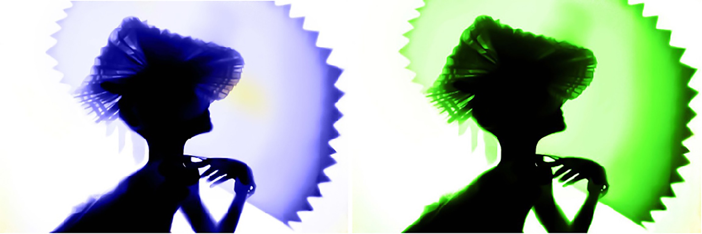 Dora Franco, Back lighting, Blue and Green. Diptych Dora Franco, Back lighting, Blue and Green. Diptych