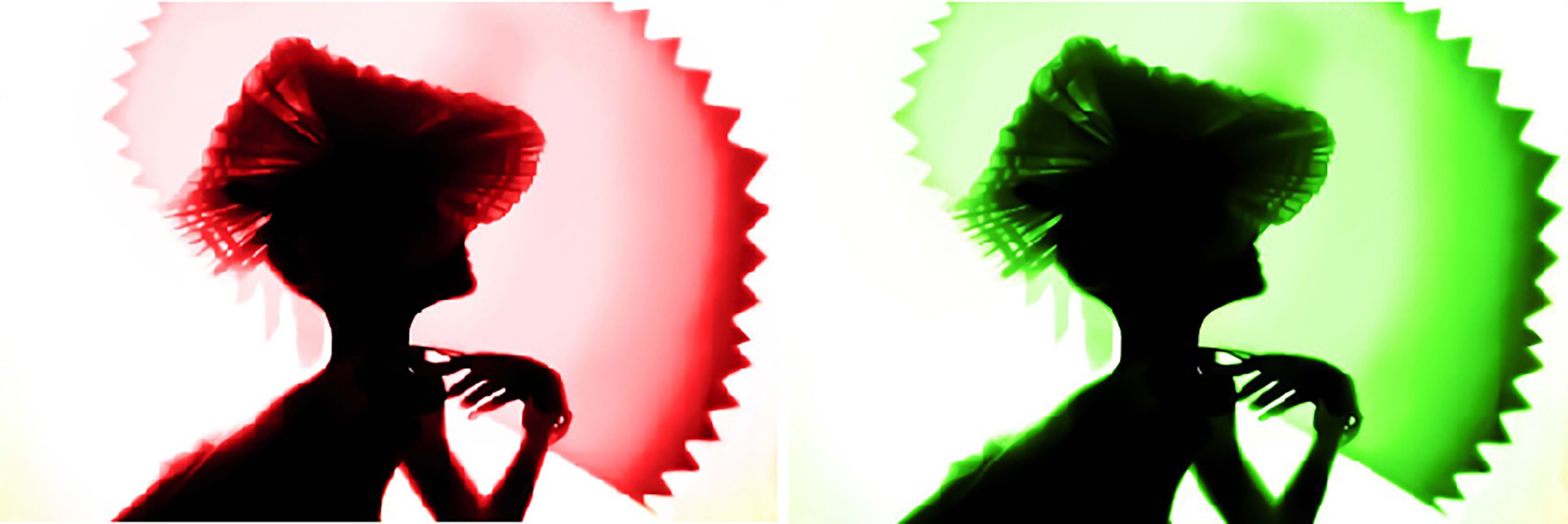 Dora Franco, Back lighting, Red and Green. Diptych Dora Franco, Back lighting, Red and Green. Diptych