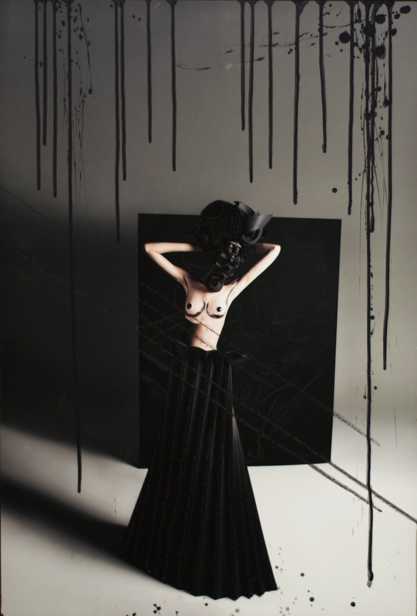 Efren Isaza, Teresa with Black Origami Skirt Efren Isaza, Teresa with Black Origami Skirt
