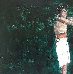 Painting, Dancer in green, Manuel Santelices