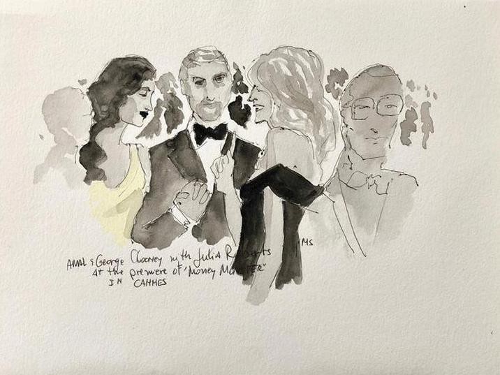 Manuel Santelices, Amal, George Clooney and Julia Roberts Manuel Santelices, Amal, George Clooney and Julia Roberts