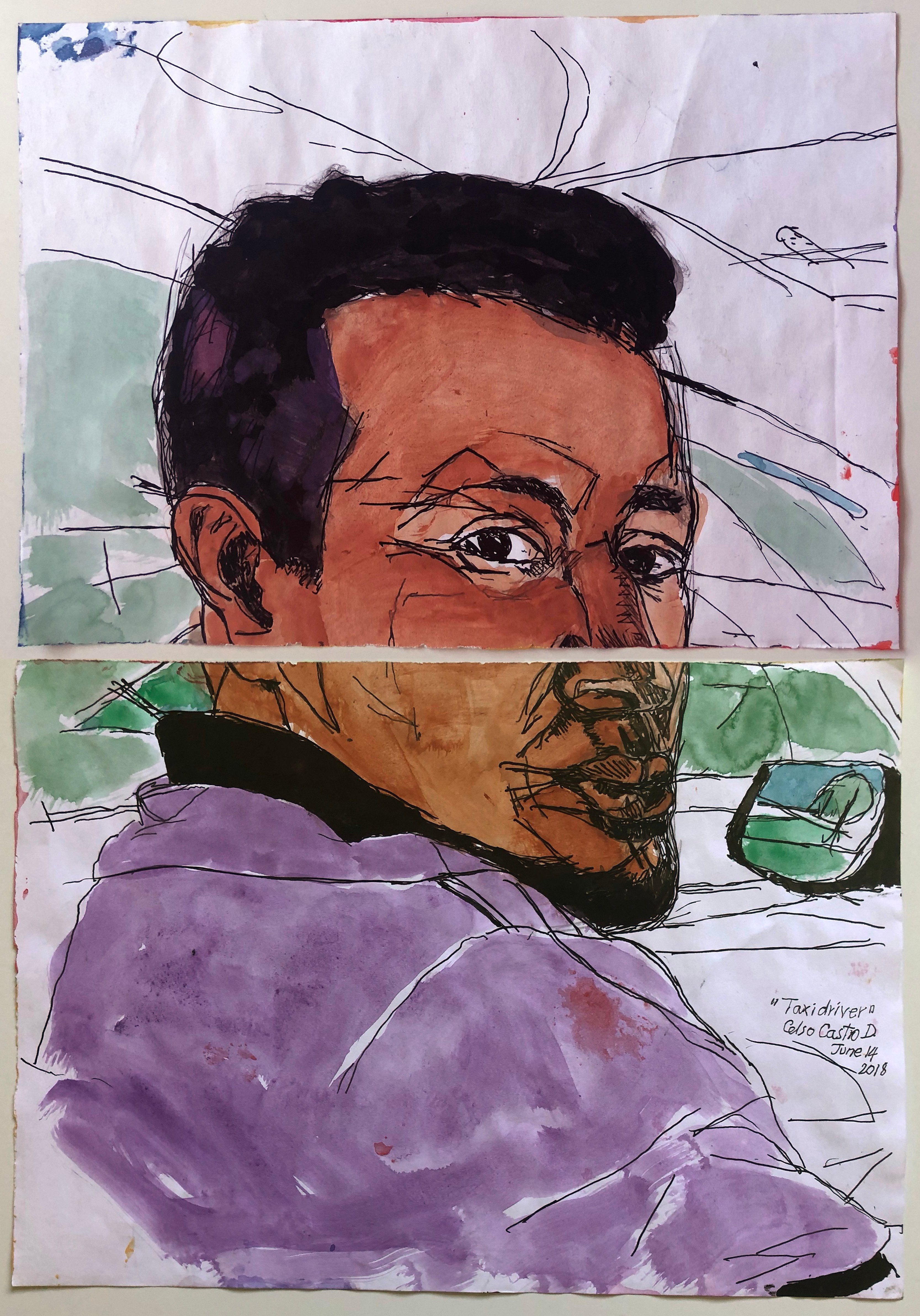 Celso Castro, Taxi Driver, June 14 (Diptych) Celso Castro, Taxi Driver, June 14 (Diptych)