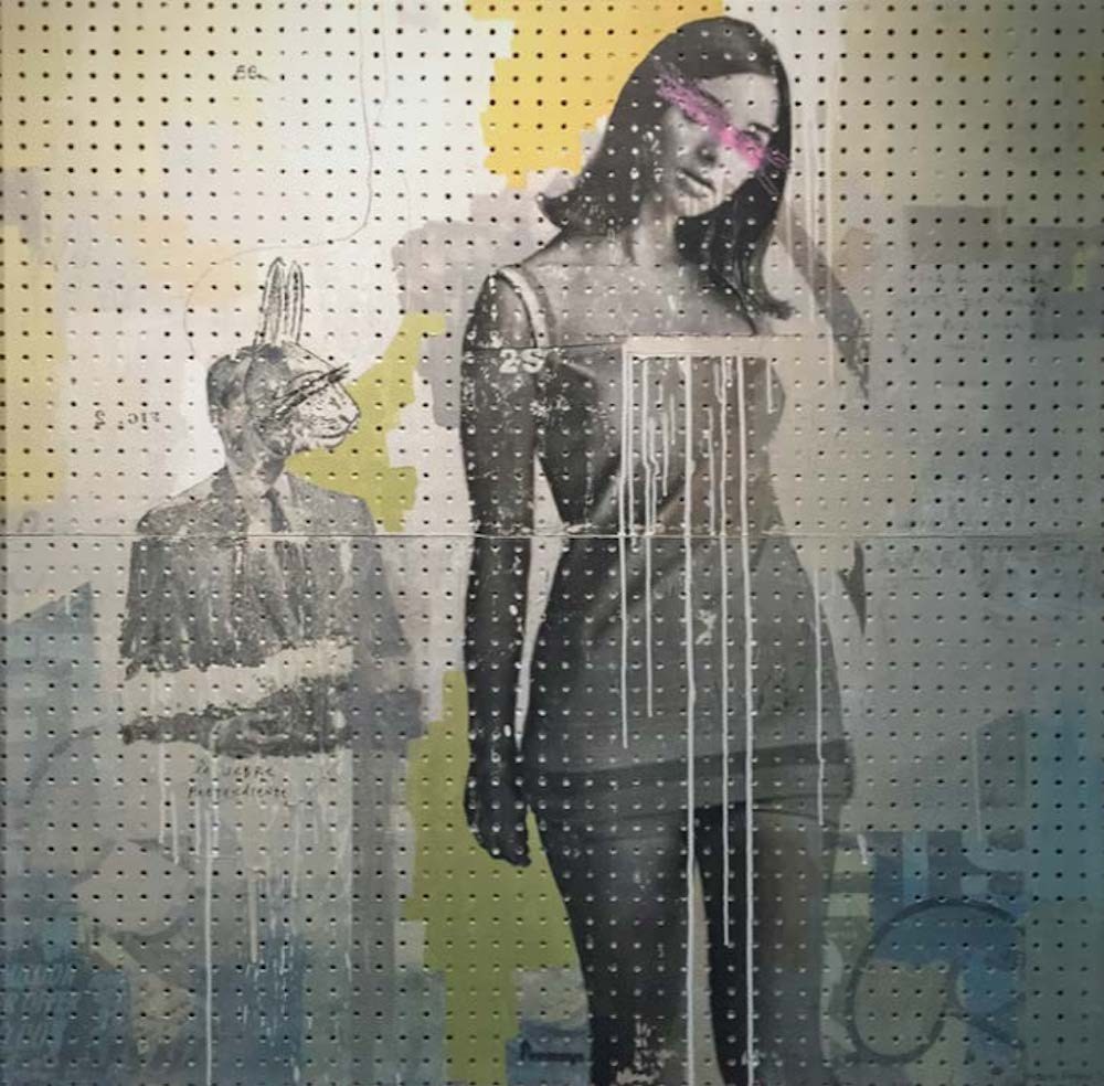 Roberto Fonfria, La Liebre Pretendiente (Mounted on wood pegboard) Roberto Fonfria, La Liebre Pretendiente (Mounted on wood pegboard)