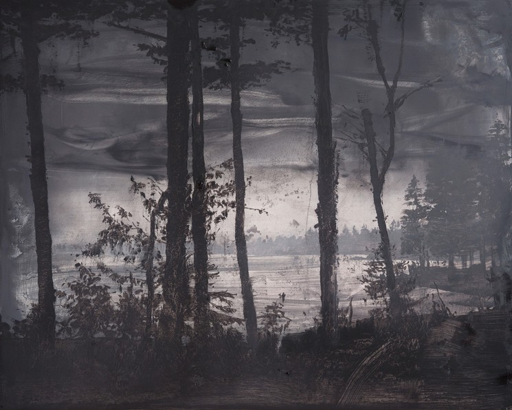 Winter Lake Dark Sky By David Smith Painting Artsper
