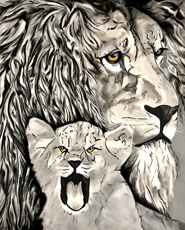 Lion Et Lionceau By Brian Edenel Painting Artsper