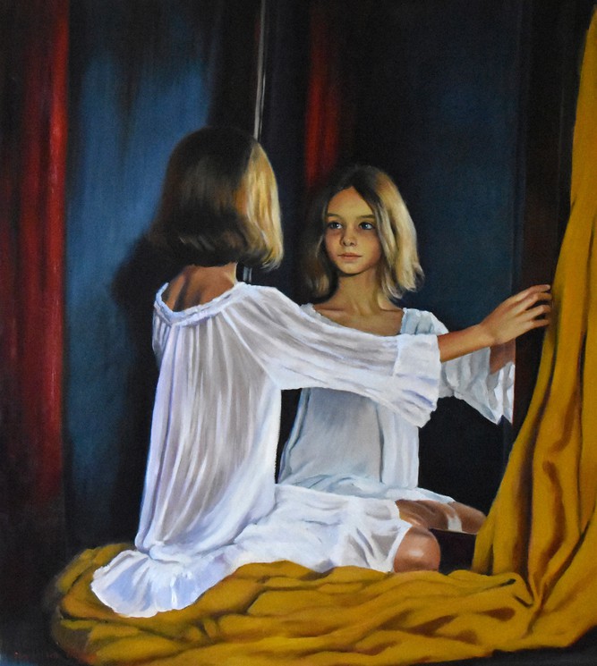 A Girl In The Mirror By Serghei Ghetiu Painting Artsper