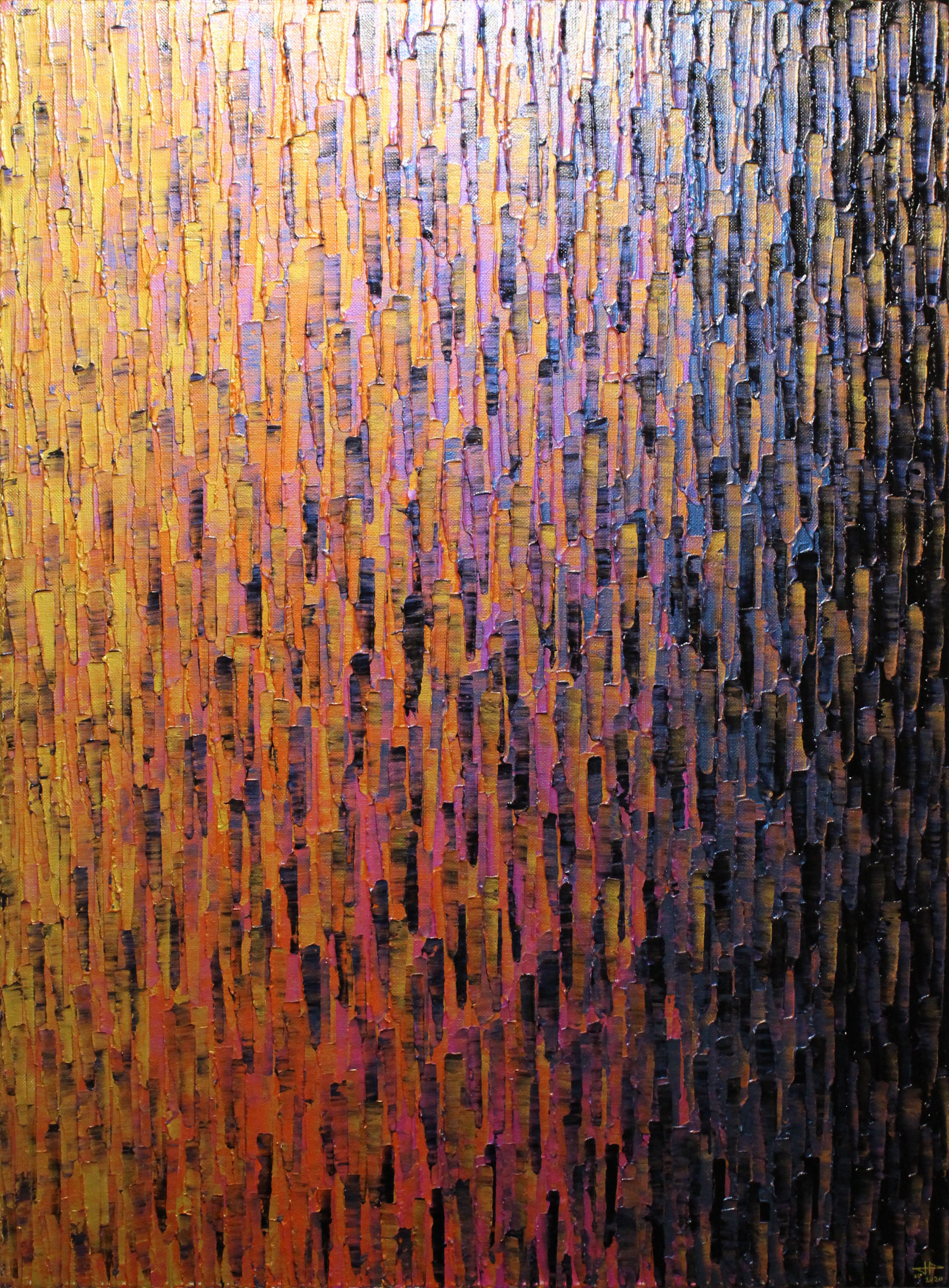 Jonathan Pradillon, Fondu doré orange rose iridescent Jonathan Pradillon, Fondu doré orange rose iridescent