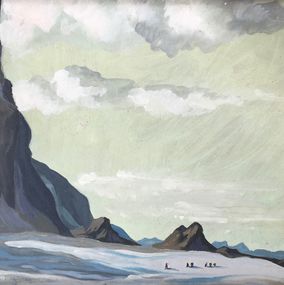 Pintura, Marche en montagne, Georges Albert Fustier