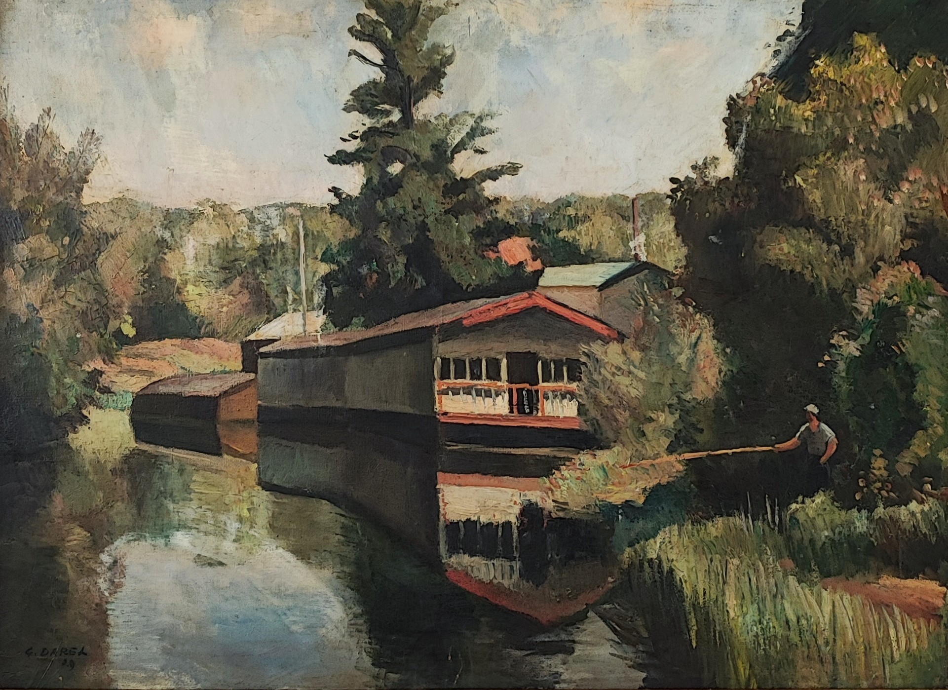 Georges Darel, Pêcheur au bord de l'Arve Georges Darel, Pêcheur au bord de l'Arve