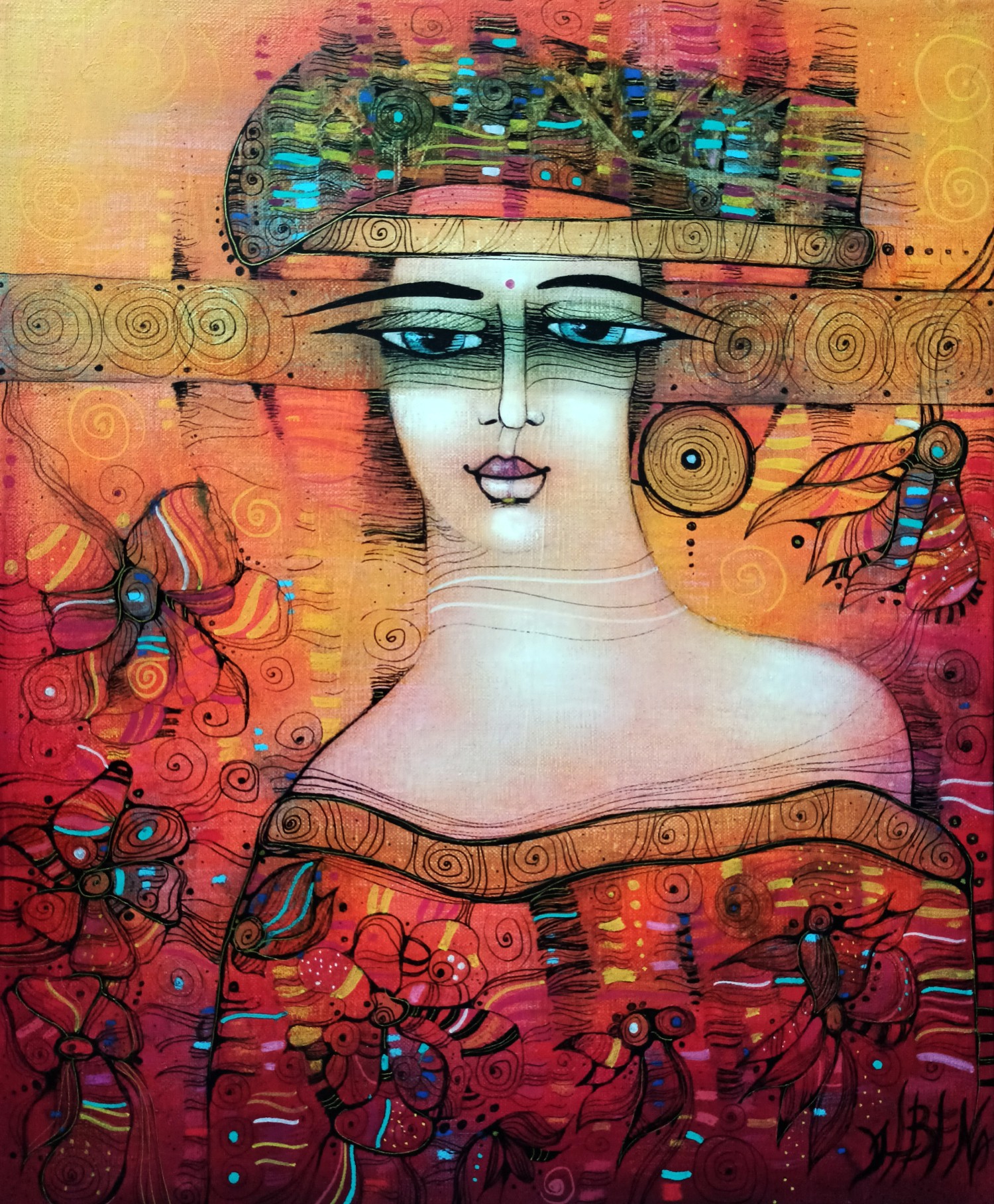 Jeune Femme, Drawing by Albena Vatcheva