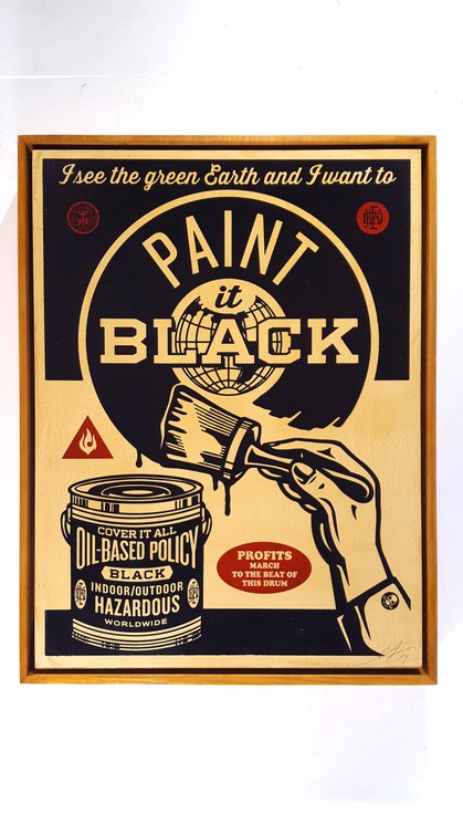 ▷ Paint it black 4/6 by Shepard Fairey (Obey), 2014, Painting