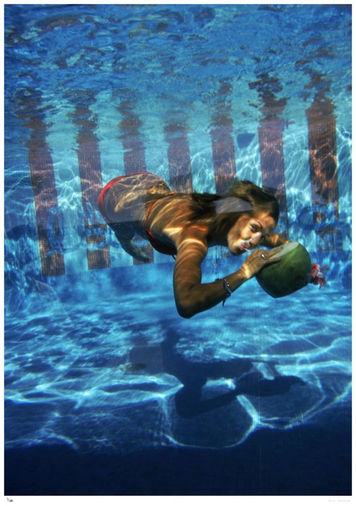 Slim Aarons, 0Underwater Drink - 1972 Slim Aarons Limited Edition Estate Stamped Print Slim Aarons, 0Underwater Drink - 1972 Slim Aarons Limited Edition Estate Stamped Print