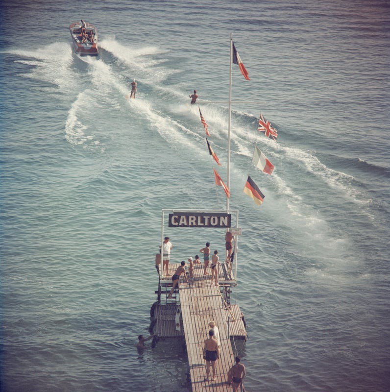 Slim Aarons, Cannes Watersports, 1958 Slim Aarons Limited Edition Estate Stamped Print Slim Aarons, Cannes Watersports, 1958 Slim Aarons Limited Edition Estate Stamped Print