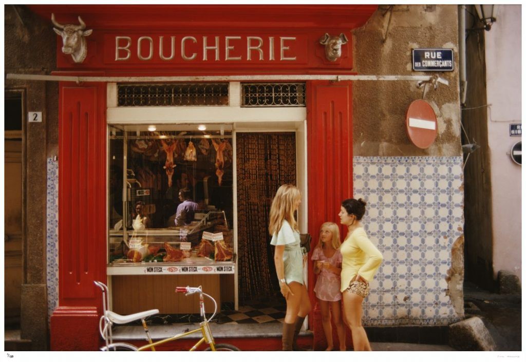 Slim Aarons, Saint-Tropez Boucherie - 1971 Slim Aarons Limited Edition Estate Stamped Print Slim Aarons, Saint-Tropez Boucherie - 1971 Slim Aarons Limited Edition Estate Stamped Print