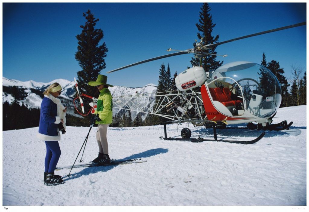 Slim Aarons, Snowmass Village - 1968 Slim Aarons Limited Edition Estate Stamped Print Slim Aarons, Snowmass Village - 1968 Slim Aarons Limited Edition Estate Stamped Print