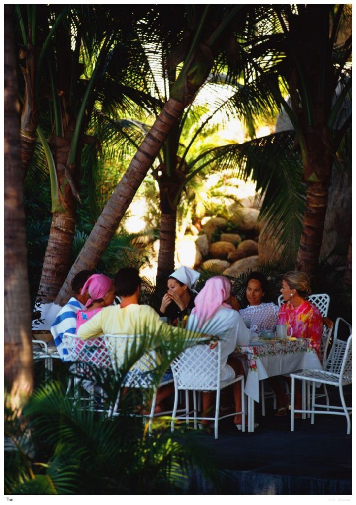 Slim Aarons, Oberon’s Lunch - 1966 Slim Aarons Limited Edition Estate Stamped Print Slim Aarons, Oberon’s Lunch - 1966 Slim Aarons Limited Edition Estate Stamped Print