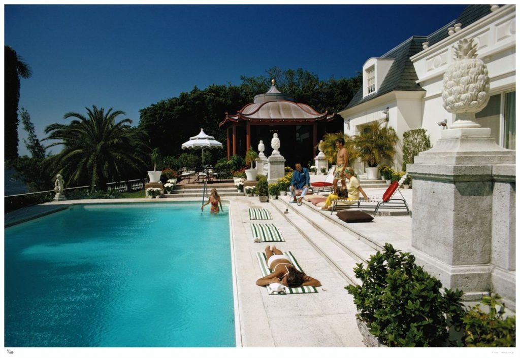 Slim Aarons, Poolside Chez Holder - 1970 Slim Aarons Limited Edition Estate Stamped Print Slim Aarons, Poolside Chez Holder - 1970 Slim Aarons Limited Edition Estate Stamped Print