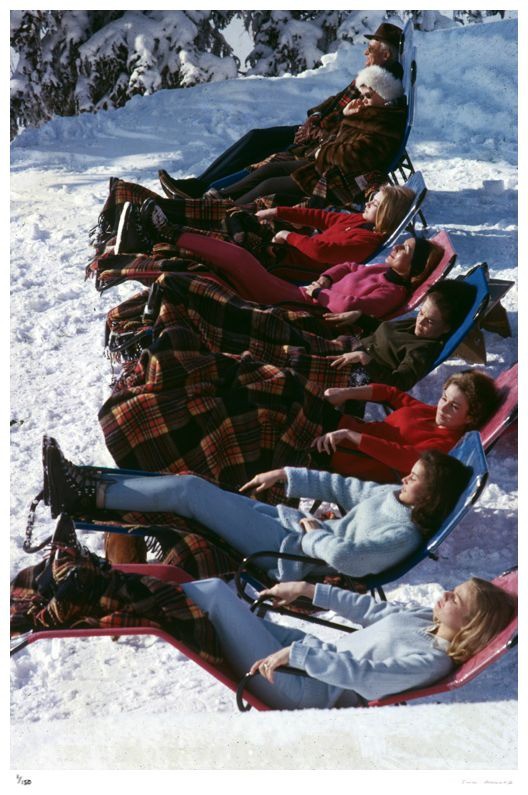 Slim Aarons, Winter Suntans - 1961 Slim Aarons Limited Edition Estate Stamped Print Slim Aarons, Winter Suntans - 1961 Slim Aarons Limited Edition Estate Stamped Print