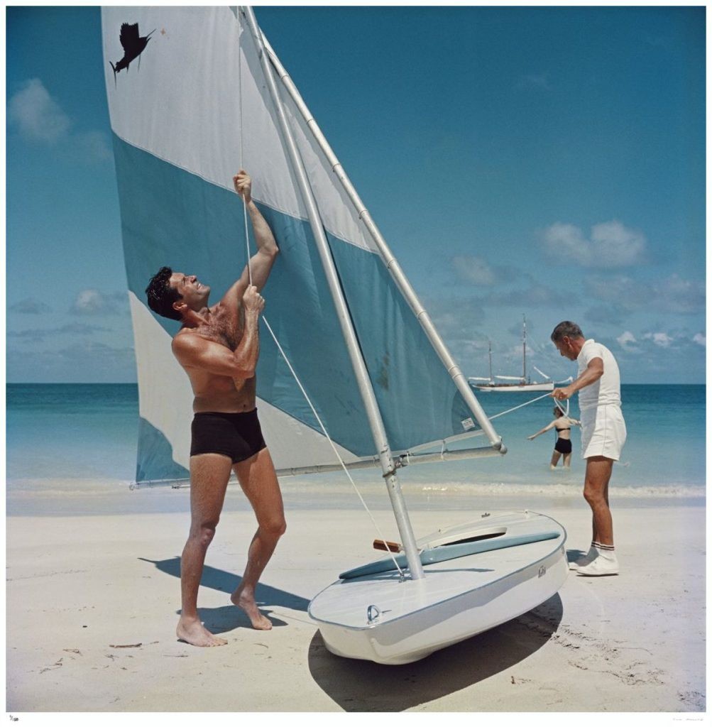 Slim Aarons, Boating In Antigua 1961 Slim Aarons Limited Edition Estate Stamped Print Slim Aarons, Boating In Antigua 1961 Slim Aarons Limited Edition Estate Stamped Print