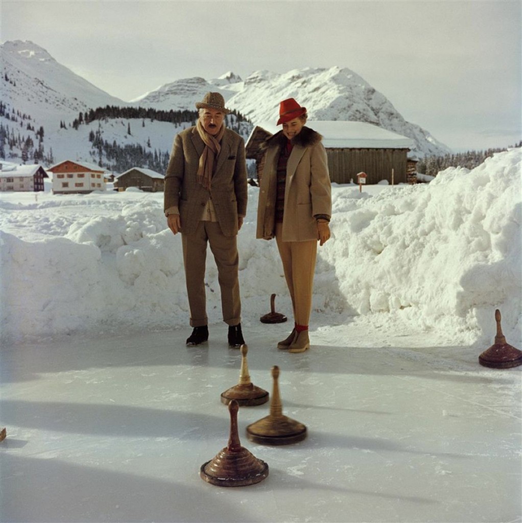 Slim Aarons, Curling Slim Aarons Limited Edition Estate Stamped Print Slim Aarons, Curling Slim Aarons Limited Edition Estate Stamped Print