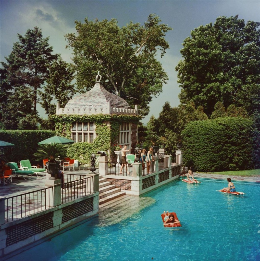 Slim Aarons, Family Pool Slim Aarons Limited Edition Estate Stamped Print Slim Aarons, Family Pool Slim Aarons Limited Edition Estate Stamped Print