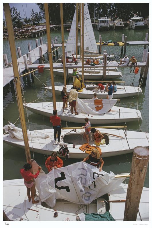 Slim Aarons, Freeport Yachts 1969 Slim Aarons Limited Edition Estate Stamped Print Slim Aarons, Freeport Yachts 1969 Slim Aarons Limited Edition Estate Stamped Print