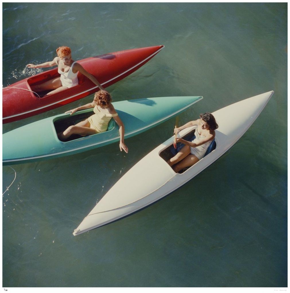 Slim Aarons, Lake Tahoe canoes Slim Aarons, Lake Tahoe canoes
