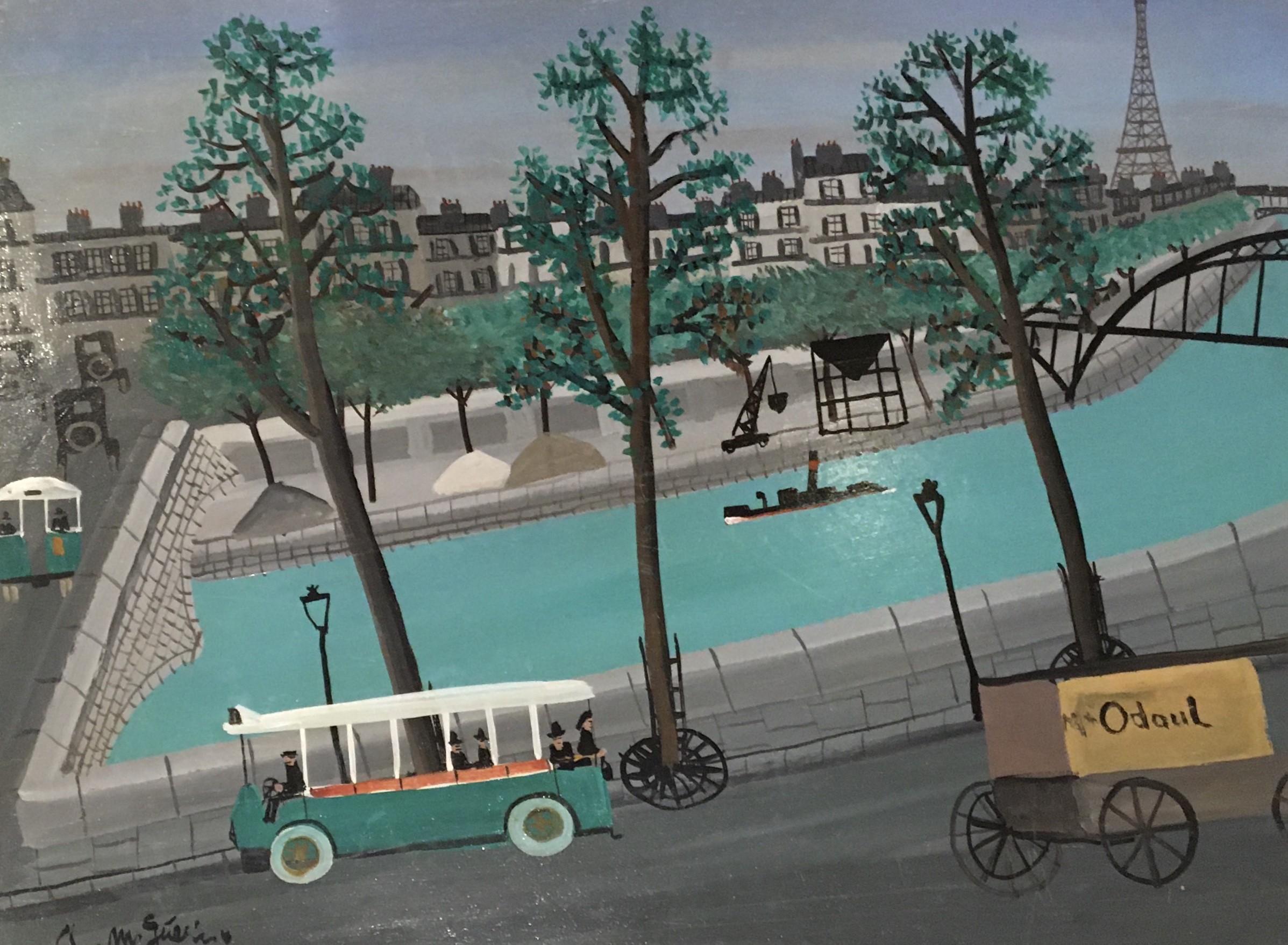 Armand Marie Guérin, Bord de Seine animé, Paris Armand Marie Guérin, Bord de Seine animé, Paris