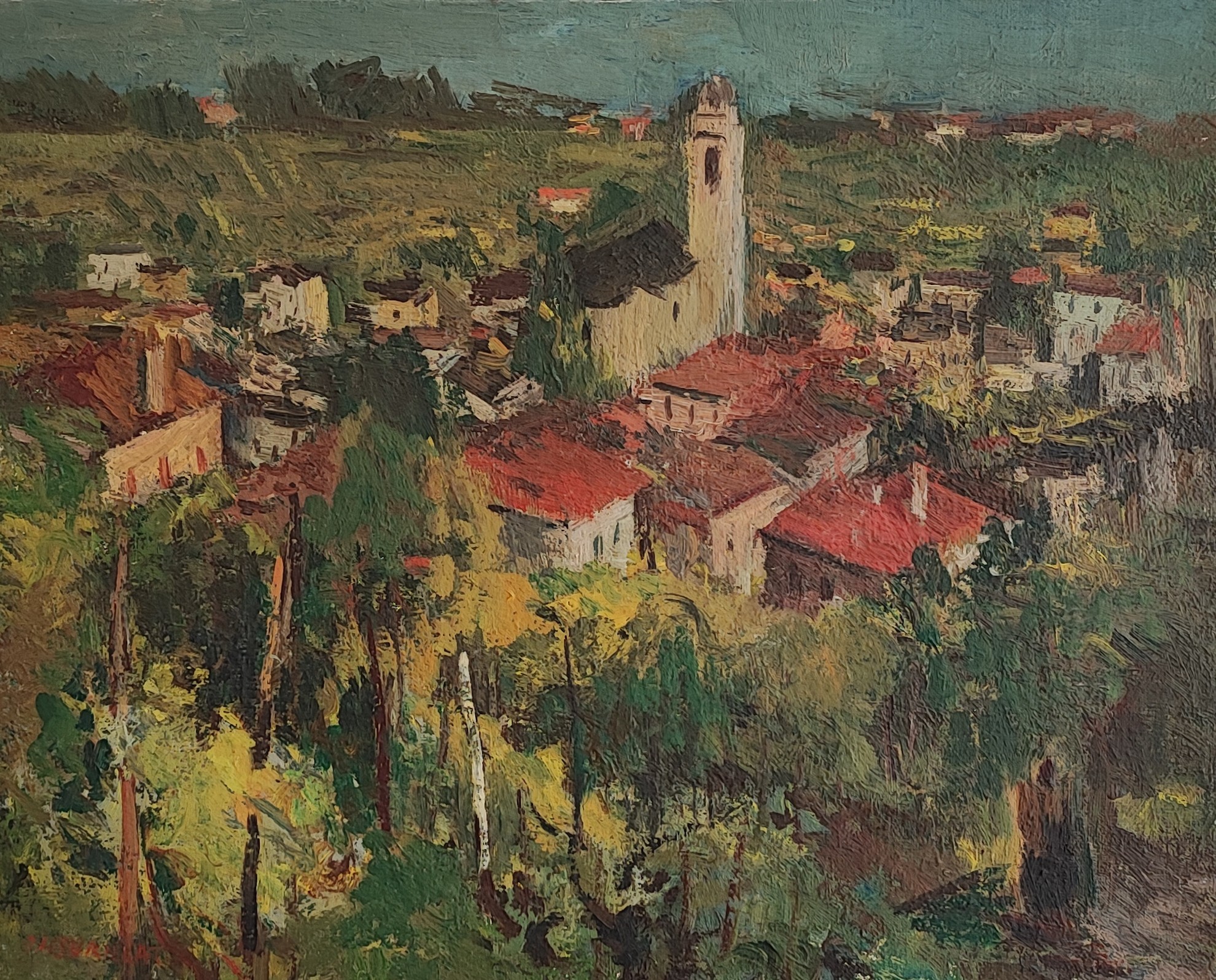 Herbert Theurillat, Vue sur les hauteurs d'un village Herbert Theurillat, Vue sur les hauteurs d'un village