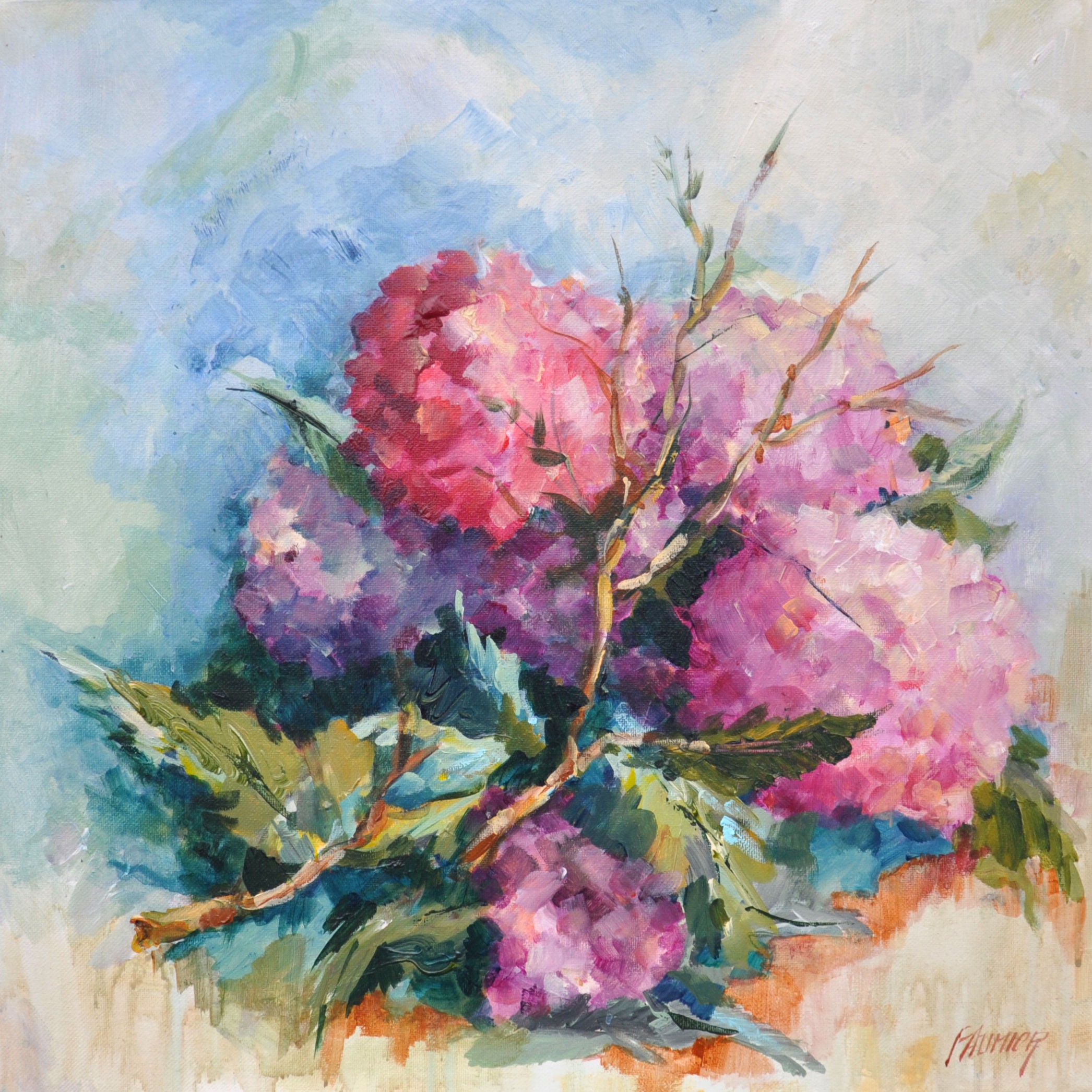 ▷ Les hortensias roses por Liliane Paumier, 2020 | Pintura | Artsper  (877002)